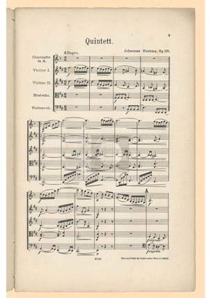 Brahmsin klarinettikvinteton ensimmäinen sivu