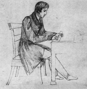 Eliza Radzivillin lyijykynäpiirustus (1826) Chopinista.